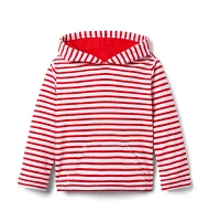 Striped Terry Hooded Sweatshirt