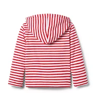 Striped Terry Hooded Sweatshirt