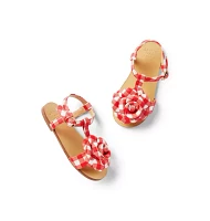 Gingham Flower Sandal