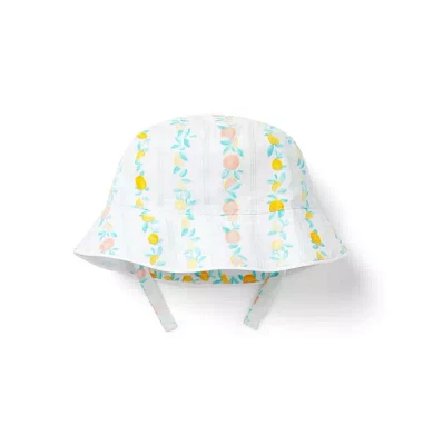 Baby Citrus Stripe Linen-Cotton Sun Hat