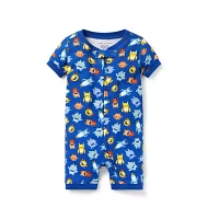 Baby Good Night Short Zip Pajama Monster Friends