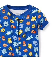 Baby Good Night Short Zip Pajama Monster Friends