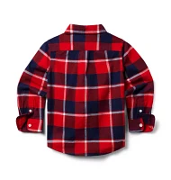 PEANUTS™ Snoopy Santa Plaid Shirt