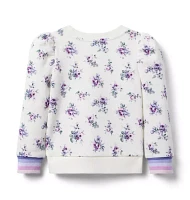 Floral Puff Sleeve Sweatshirt