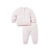 Baby Striped French Terry Matching Set