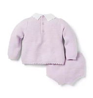 Baby Pointelle Sweater Matching Set