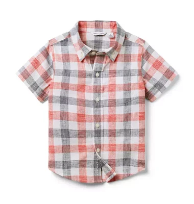 Gingham Linen-Cotton Shirt