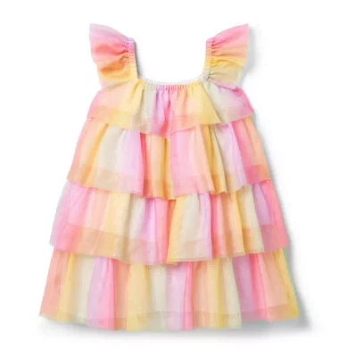 Rainbow Tiered Tulle Dress