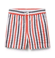 Recycled Striped Seersucker Swim Trunk