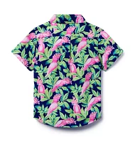 Tropical Bird Poplin Shirt