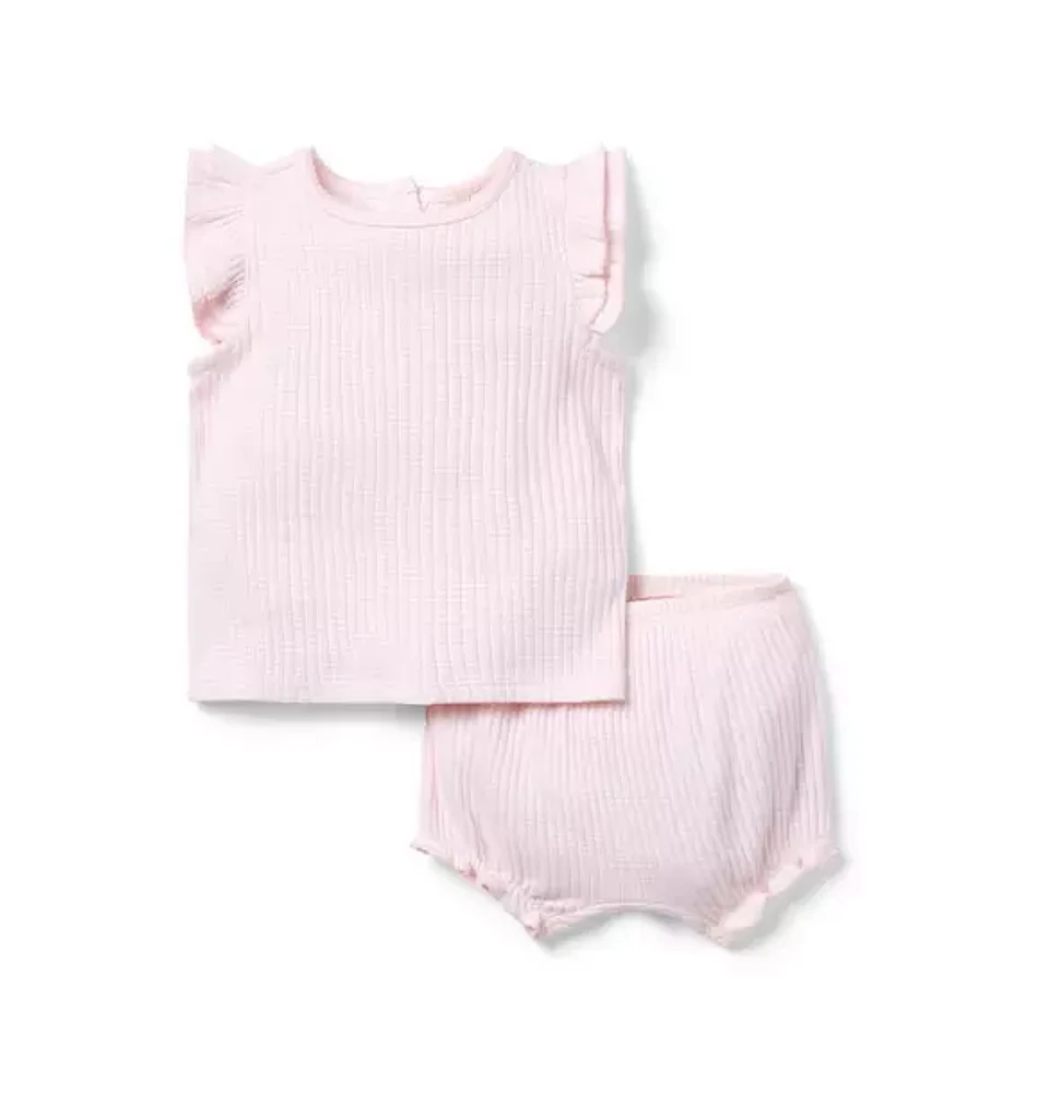 Baby Striped Ribbed Matching Set