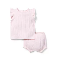 Baby Striped Ribbed Matching Set