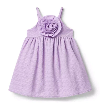 Rosette Plisse Dress