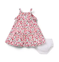 Baby Floral Crochet Trim Dress