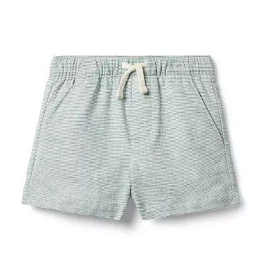 The Striped Linen-Cotton Pull-On Short