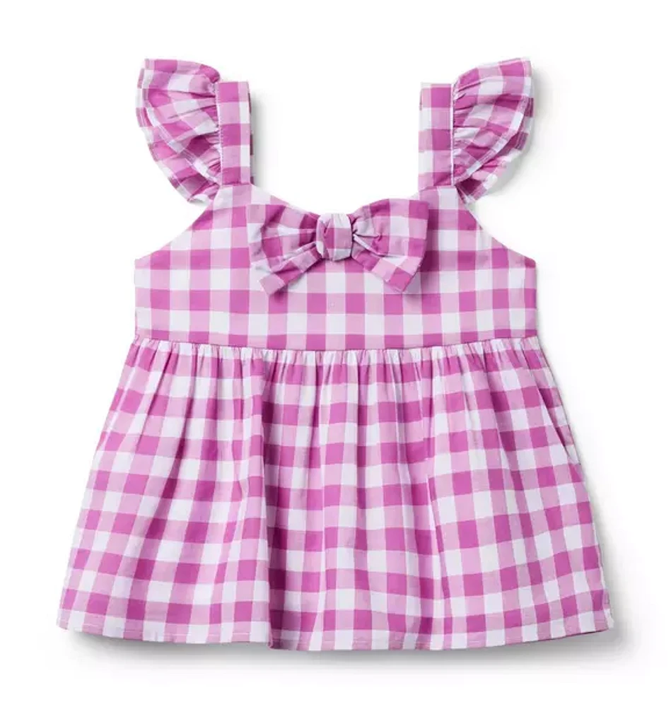 Gingham Bow Top