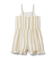 Striped Ruffle Hem Romper