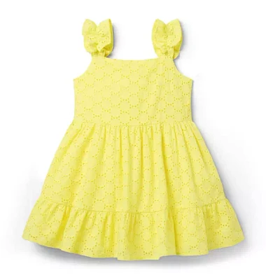 Eyelet Ruffle Strap Dress