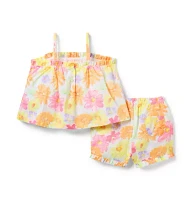 Baby Floral Ruffle Matching Set