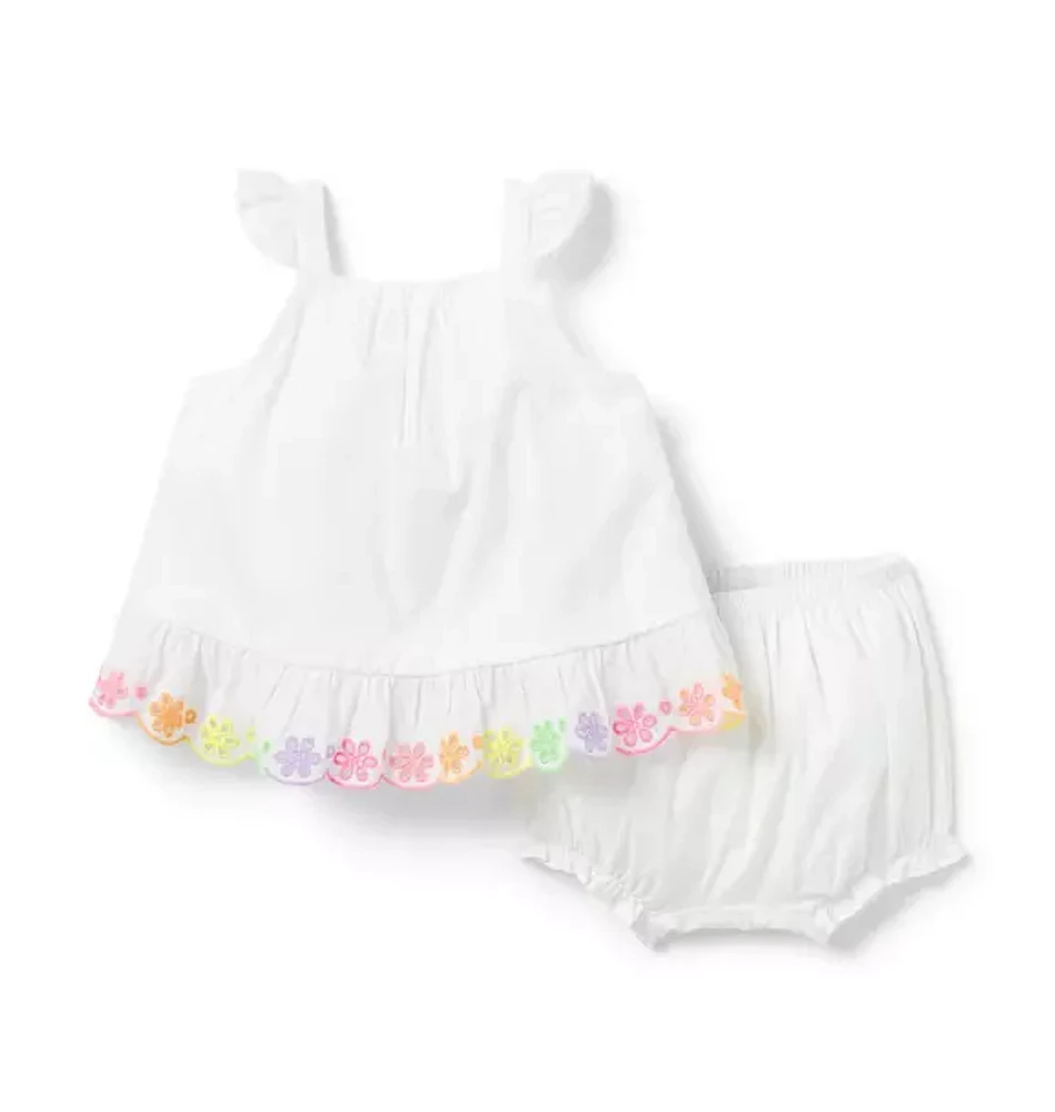 Baby Rainbow Eyelet Matching Set