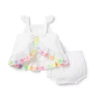 Baby Rainbow Eyelet Matching Set