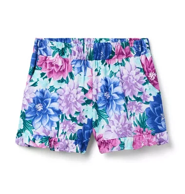 Floral Ruffle Hem Short