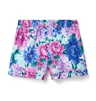 Floral Ruffle Hem Short