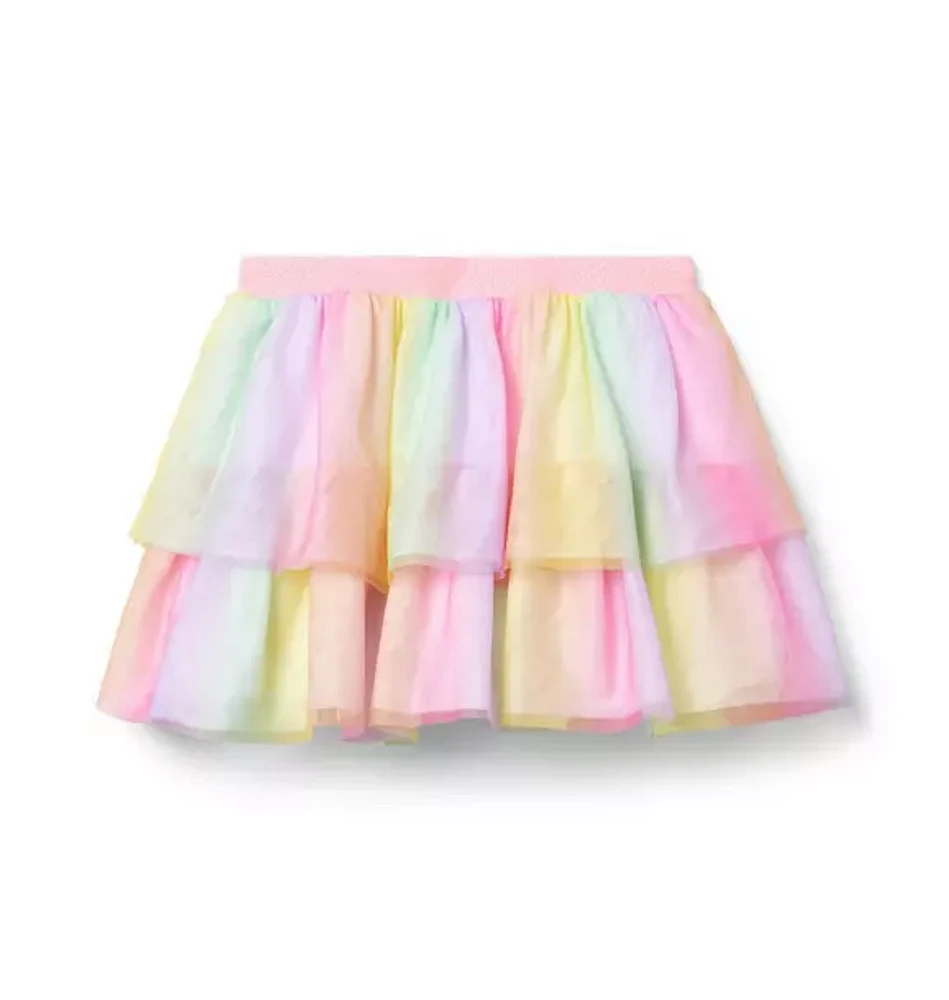 Rainbow Tiered Tulle Skirt