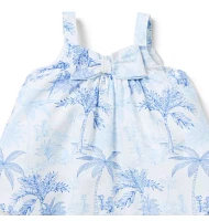 Baby Palm Toile Linen-Cotton Matching Set