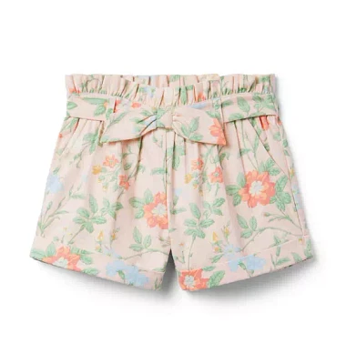 Floral Paperbag Waist Short