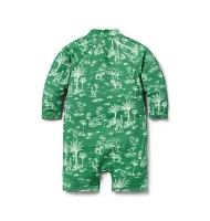 Baby Recycled Tropical Toile Rash Guard Swimsuit