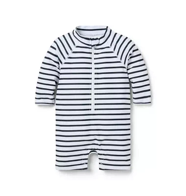 Baby Recycled Striped Rash Guard Swimsuit