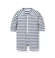 Baby Recycled Striped Rash Guard Swimsuit