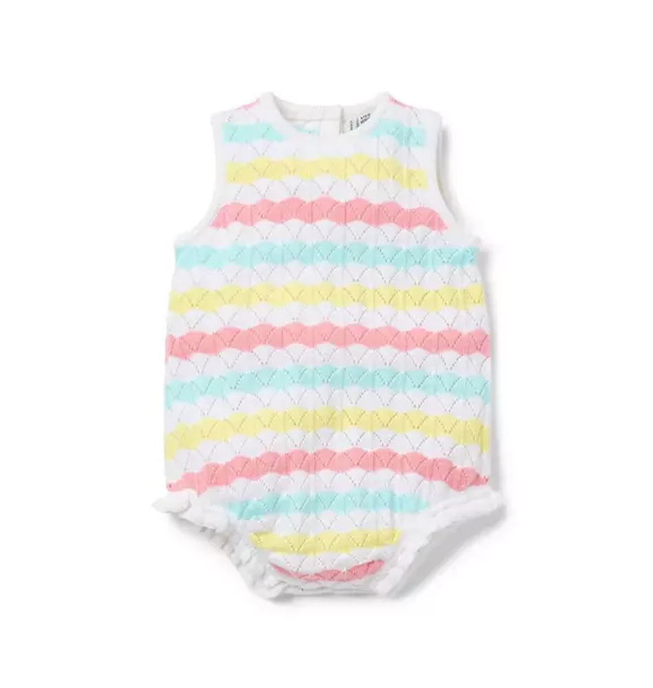 Baby Striped Crochet Romper