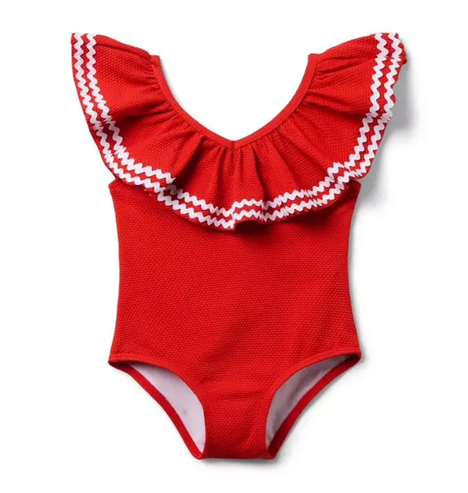 Recycled Ric Rac Ruffle Swimsuit