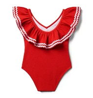 Recycled Ric Rac Ruffle Swimsuit