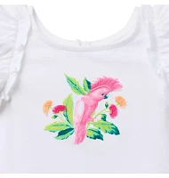 Tropical Bird Flutter Sleeve Tee