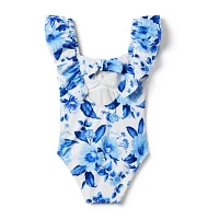 Recycled Floral Rosette Swimsuit