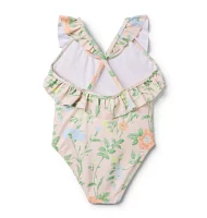 Recycled Floral Ruffle Swimsuit