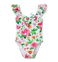 Recycled Floral Twist Front Swimsuit