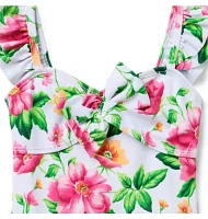 Recycled Floral Twist Front Swimsuit