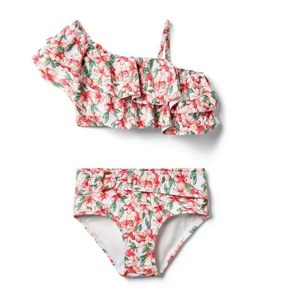 Recycled Floral Ruffle 2-Piece Swimsuit