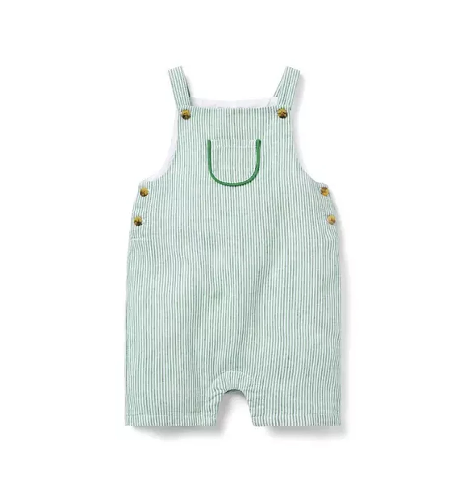 Baby Striped Linen-Cotton Overall