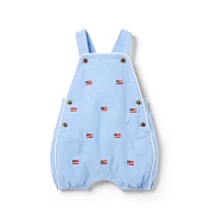 Baby Embroidered Flag Overall