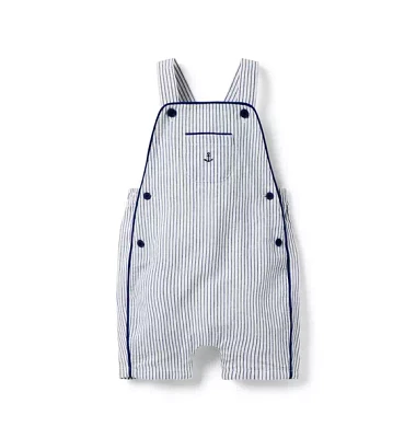 Baby Striped Linen-Cotton Overall