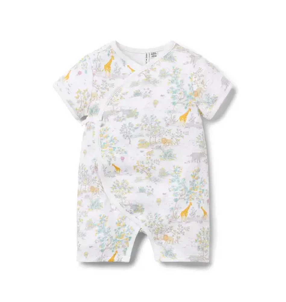 Baby Toile Wrap Romper