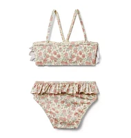 Recycled Ditsy Floral Ruffle 2-Piece Swimsuit