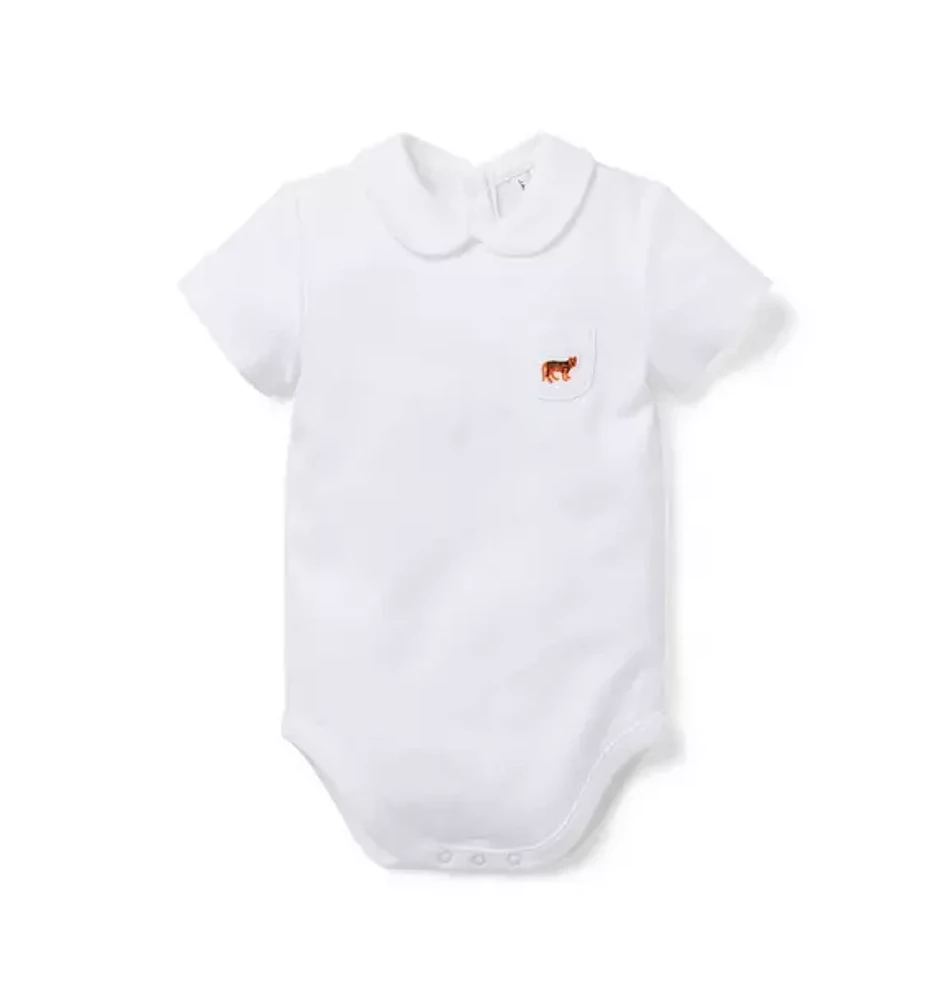 Baby Embroidered Tiger Polo Bodysuit