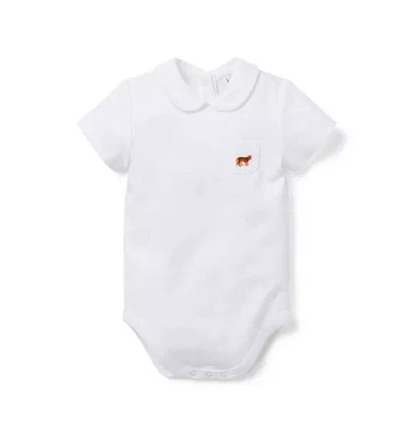 Baby Embroidered Tiger Polo Bodysuit