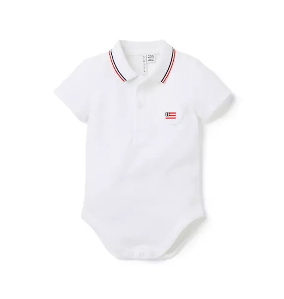 Baby Flag Icon Polo Bodysuit